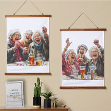 Senior Moments Hout Topped Wandtapijt