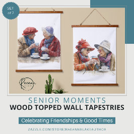 Senior Moments Set van 2 houten wanddecoratie Hangend Wandkleed