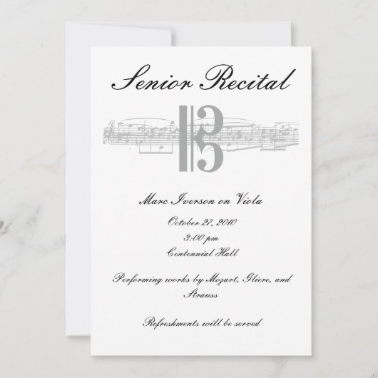 Senior Music Overweging - Alto Clef Kaart (Voorkant)