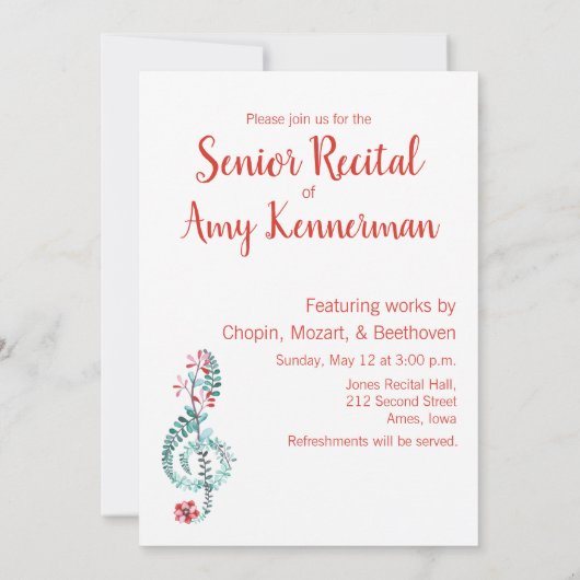 Senior Music Overweging Kaart (Achterkant)