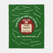 Senior Nachtbasketbal Gift Ideeën, Foto en Tekst Fleece Deken (Voorkant)