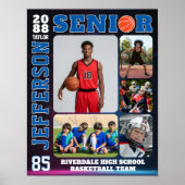Senior Night Basketball Player Picture Collage Poster (Voorkant)