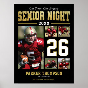 Senior Night Football Speler Foto Poster