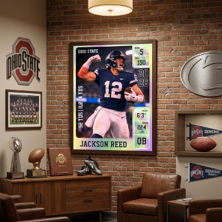 Senior Night Footballspeler Aangepaste Foto Sport Poster