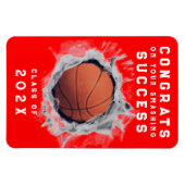 Senior Night Red Basketball Magneet (Horizontaal)