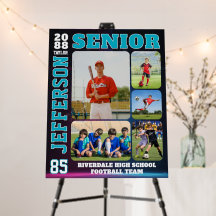 Senior Night Sportsteam Speler Foto Collage