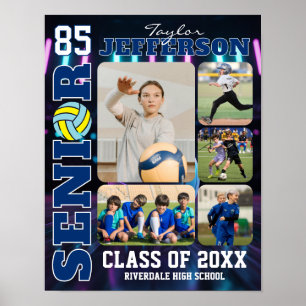 Senior Night Volleybal Team Sport Foto Collage Poster