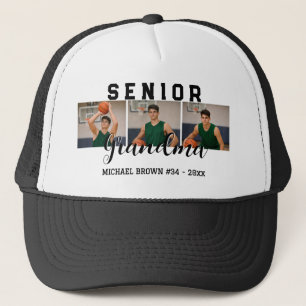 Senior oma aangepaste 3 foto collage basketbal trucker pet