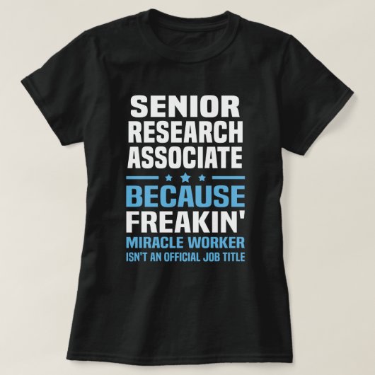 senior onderzoeksmedewerker t-shirt (Design voorkant)