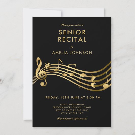 Senior Overweging Muziekconcert Elegant Modern Kaart (Voorkant)