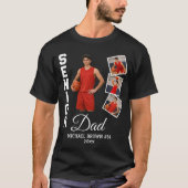 Senior papa aangepaste fotocollage naam nummer jaa t-shirt (Voorkant)