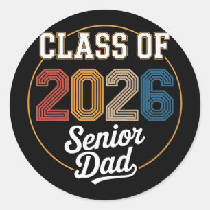 Senior papa Cl van 2026 afstuderen 2026 afgestudee Ronde Sticker