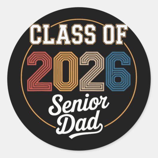 Senior papa Cl van 2026 afstuderen 2026 afgestudee Ronde Sticker (Voorkant)