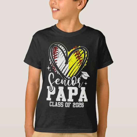 Senior Papa Cl van 2026 Honkbal Softbal Afstuderen T-shirt (Voorkant)