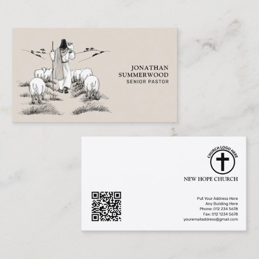 Senior Pastor Business Card | Jesus the Shepherd Visitekaartje (Voorkant / Achterkant)