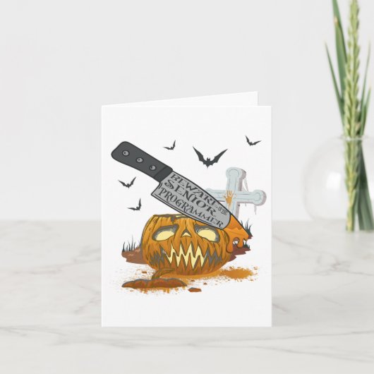 Senior Programmeur Grappig Halloween Party Kaart (Voorkant)