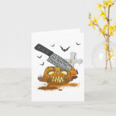 Senior Programmeur Grappig Halloween Party Kaart (Gele Bloem)