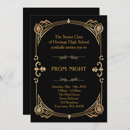 Senior Prom Night Kaart (Voorkant / Achterkant)