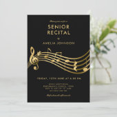 Senior Recital Muziekconcert Elegant Modern Kaart (Staand voorkant)