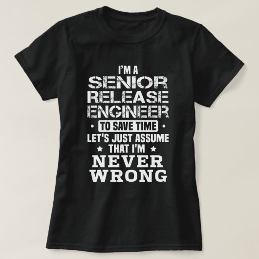 Senior Release Engineer T-shirt (Design voorkant)