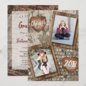Senior Rustic Photo Afstuderen Kaart (Voorkant / Achterkant)