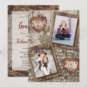 Senior Rustic Photo Afstuderen Kaart