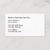 Senior Services Thema Visitekaartje (Achterkant)