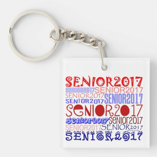 Senior Sleutelhanger 2017 Dubbelzijdig/Personalise (Voorkant)
