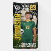 Senior Soccer Player Customized Sports Photo Spandoek (Verticaal)
