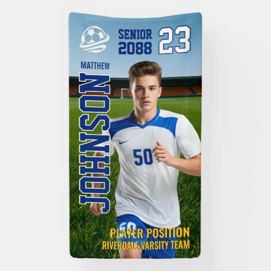 Senior Soccer Player Football Sports Photo Spandoek (Verticaal)