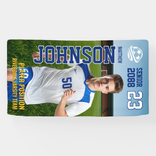 Senior Soccer Player Football Sports Photo Spandoek (Horizontaal)