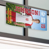 Senior Soccer Player Photo Football Field Spandoek (Buitenkant Gebouw)