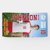 Senior Soccer Player Photo Football Field Spandoek (Horizontaal)