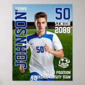 Senior Soccer Player Team Photo Custom Sports Poster (Voorkant)