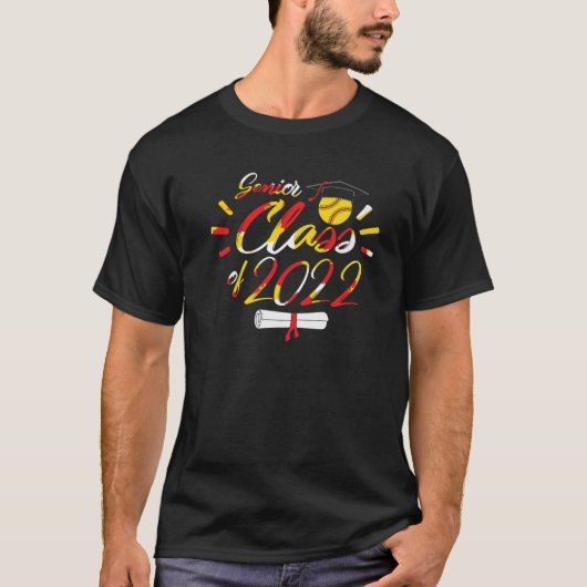 Senior Softball Class 2022 Afstuderen Recreational T-shirt (Voorkant)
