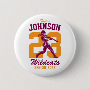 Senior Softball School Sport Meisje Honkbalspeler Ronde Button 5,7 Cm