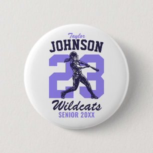 Senior Softball School Sport Meisje Honkbalspeler Ronde Button 5,7 Cm