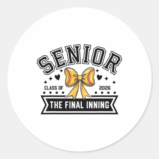 Senior Softll Cl van 2026 Crew Softll Senior Night Ronde Sticker (Voorkant)