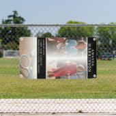 Senior Sport Tennisser Zwart Outdoor Banner (Insitu)