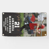 Senior Sport Zwart gescheurd Outdoor Banner (Horizontaal)