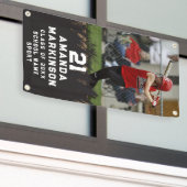 Senior Sport Zwart gescheurd Outdoor Banner (Buitenkant Gebouw)