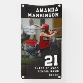 Senior Sport Zwart Grunge Outdoor Banner