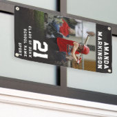 Senior Sport Zwart Grunge Outdoor Banner (Buitenkant Gebouw)