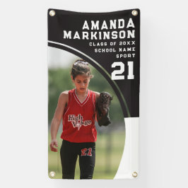 Senior Sport Zwart-wit Outdoor Banner