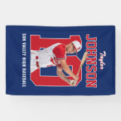 Senior Sports Honkbal Speler Nummer Aangepaste Fot Spandoek (Horizontaal)