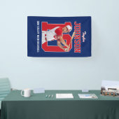 Senior Sports Honkbal Speler Nummer Aangepaste Fot Spandoek (Beurs)