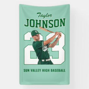 Senior Sports Honkbal Speler Nummer Aangepaste Fot Spandoek