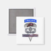 Senior Steel Jump Wings met Airborne Tab & Beret Magneet (Voorkant / Achterkant)