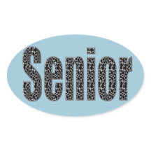 Senior Stickers met uw keuze kleur achtergrond