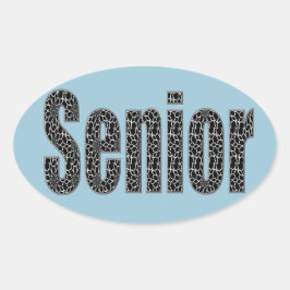 Senior Stickers met uw keuze kleur achtergrond